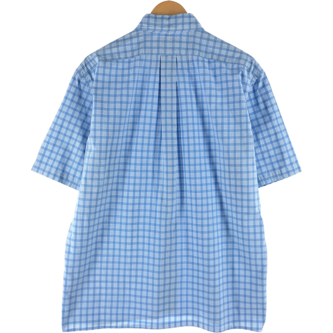 Ralph Lauren Classic Fit Check Pattern Short Sleeve Button Down Shirt Men's M cotton Blue type light blue Vintage Second Hand