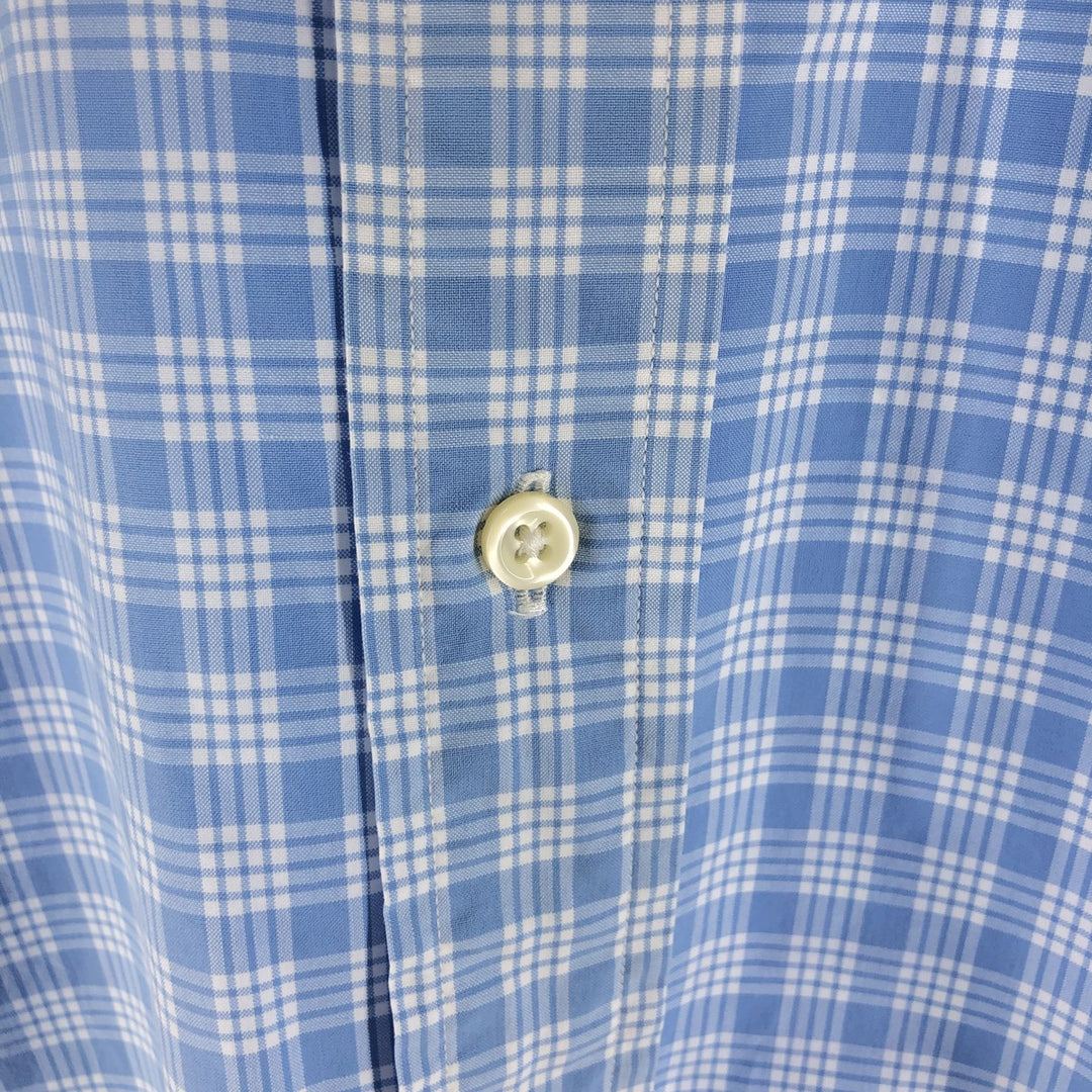 Ralph Lauren Classic Fit Check Pattern Short Sleeve Button Down Shirt Men's M cotton Blue type light blue Vintage Second Hand