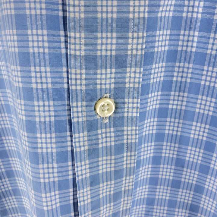Ralph Lauren Classic Fit Check Pattern Short Sleeve Button Down Shirt Men's M cotton Blue type light blue Vintage Second Hand