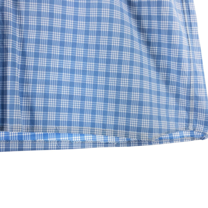 Ralph Lauren Classic Fit Check Pattern Short Sleeve Button Down Shirt Men's M cotton Blue type light blue Vintage Second Hand