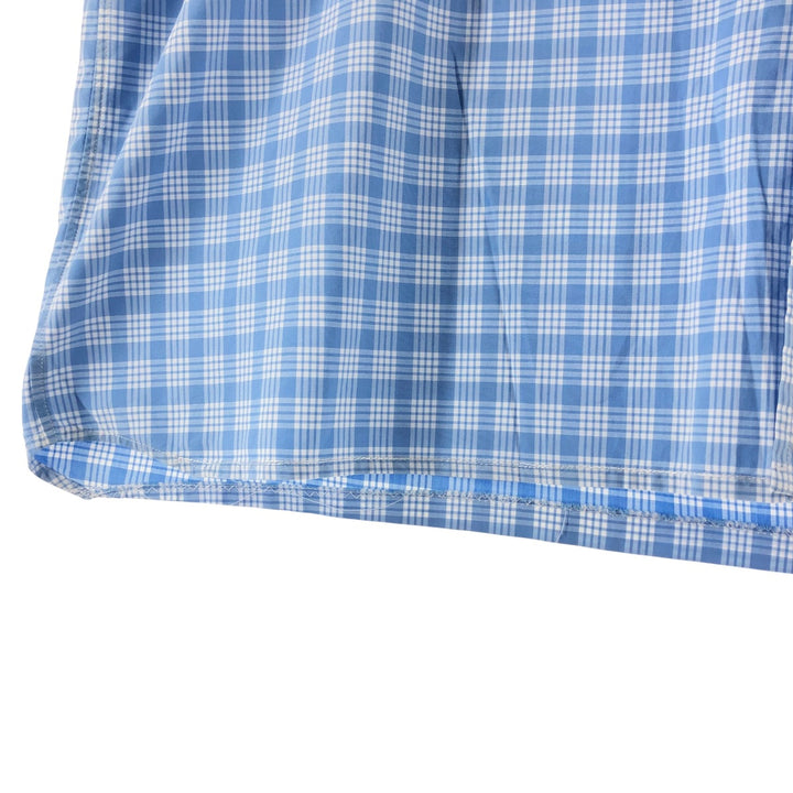 Ralph Lauren Classic Fit Check Pattern Short Sleeve Button Down Shirt Men's M cotton Blue type light blue Vintage Second Hand