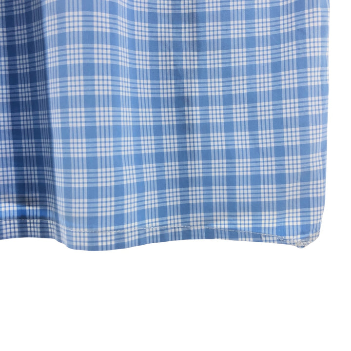 Ralph Lauren Classic Fit Check Pattern Short Sleeve Button Down Shirt Men's M cotton Blue type light blue Vintage Second Hand
