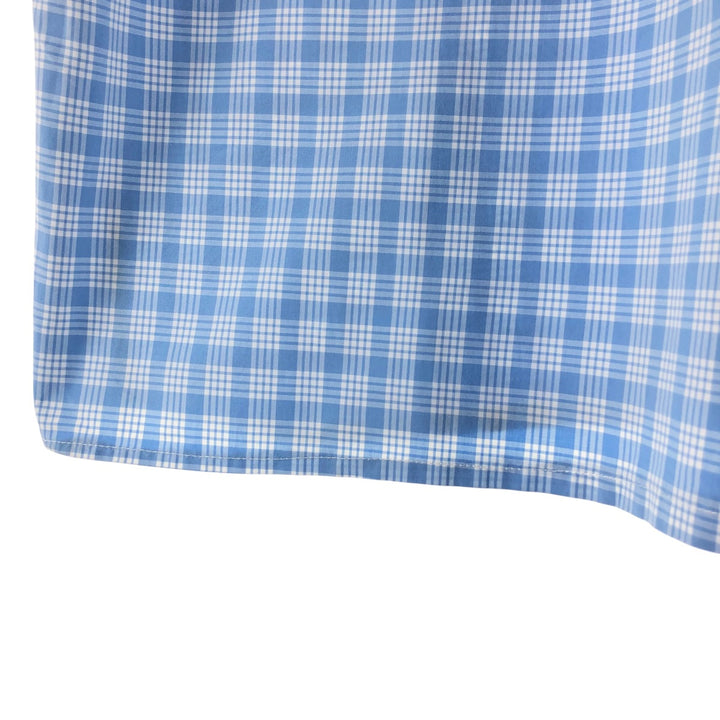 Ralph Lauren Classic Fit Check Pattern Short Sleeve Button Down Shirt Men's M cotton Blue type light blue Vintage Second Hand