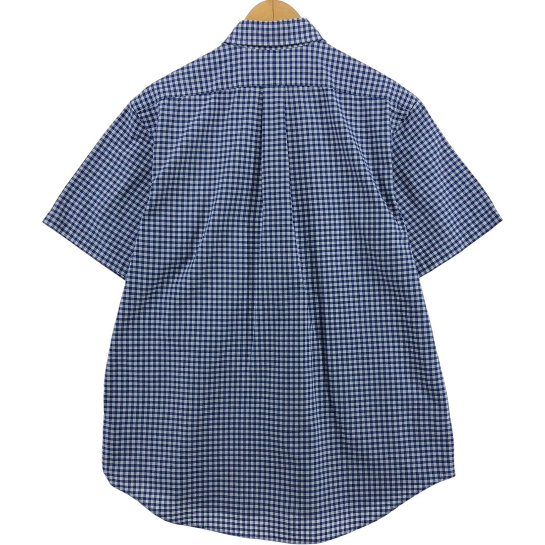 Ralph Lauren BLAKE Gingham Check Short Sleeve Button Down Check Shirt Men's Size L cotton white type Vintage Second Hand