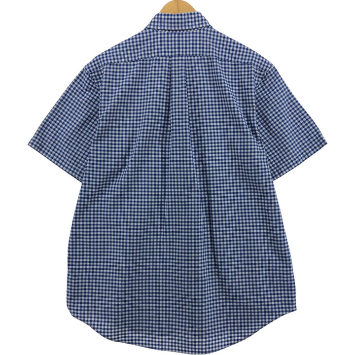 Ralph Lauren BLAKE Gingham Check Short Sleeve Button Down Check Shirt Men's Size L cotton white type Vintage Second Hand