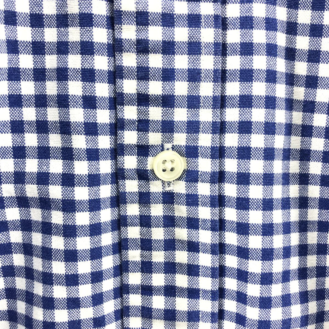 Ralph Lauren BLAKE Gingham Check Short Sleeve Button Down Check Shirt Men's Size L cotton white type Vintage Second Hand