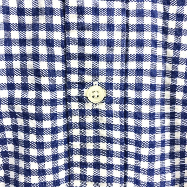 Ralph Lauren BLAKE Gingham Check Short Sleeve Button Down Check Shirt Men's Size L cotton white type Vintage Second Hand