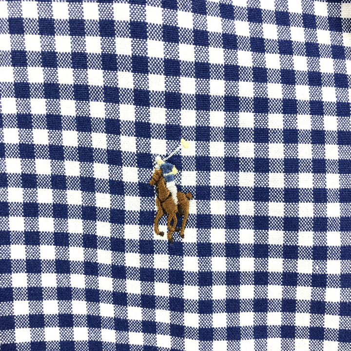 Ralph Lauren BLAKE Gingham Check Short Sleeve Button Down Check Shirt Men's Size L cotton white type Vintage Second Hand