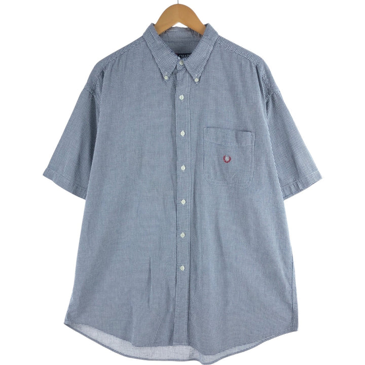 90'S Ralph Lauren CHAPS Gingham Check Short Sleeve Button Down Check Shirt Men's XL Vintage cotton white type Vintage Second Hand