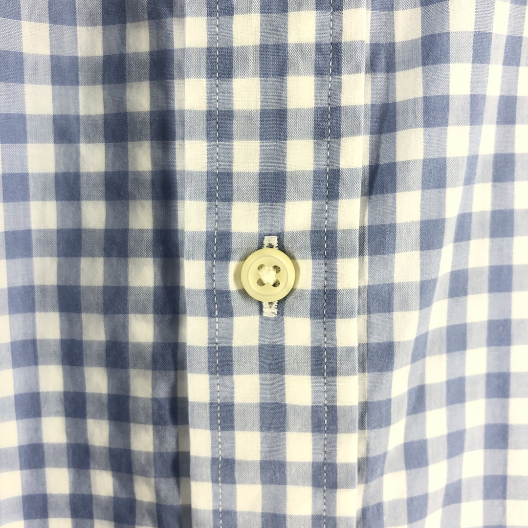 Ralph Lauren Gingham Check Short Sleeve Button Down Check Shirt Men's XL Size Short Sleeve cotton white type Vintage Second Hand