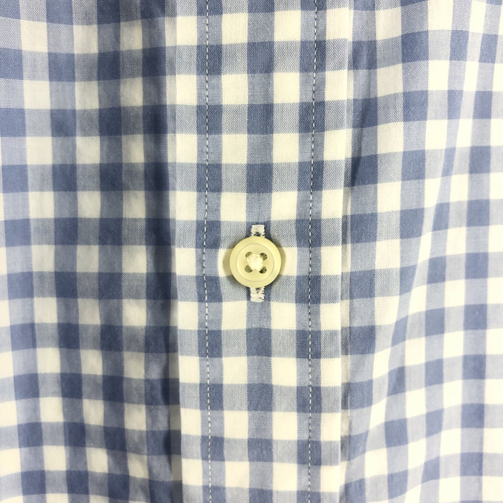 Ralph Lauren Gingham Check Short Sleeve Button Down Check Shirt Men's XL Size Short Sleeve cotton white type Vintage Second Hand