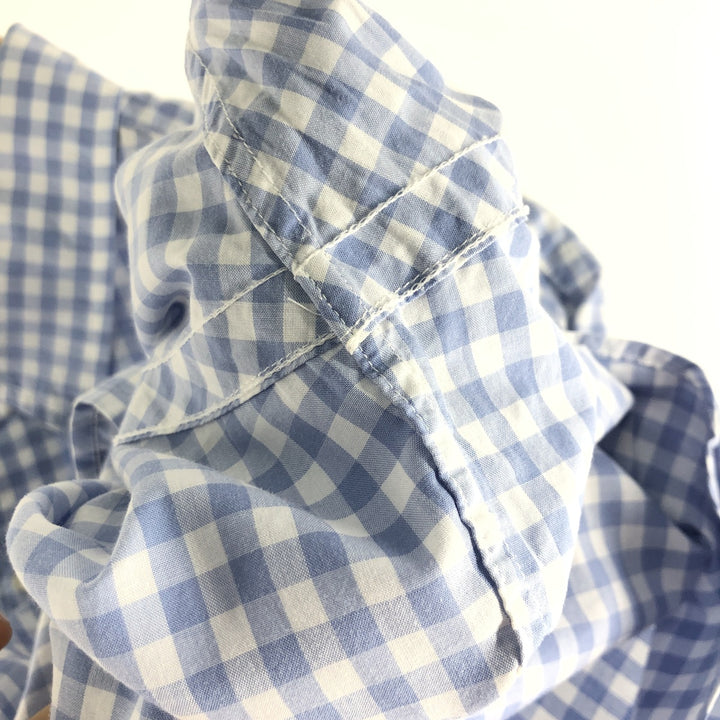 Ralph Lauren Gingham Check Short Sleeve Button Down Check Shirt Men's XL Size Short Sleeve cotton white type Vintage Second Hand