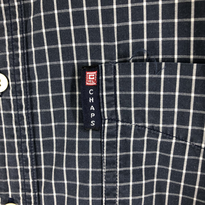 90'S Ralph Lauren CHAPS short sleeve button down check shirt men's size L vintage cotton white type Vintage Second Hand