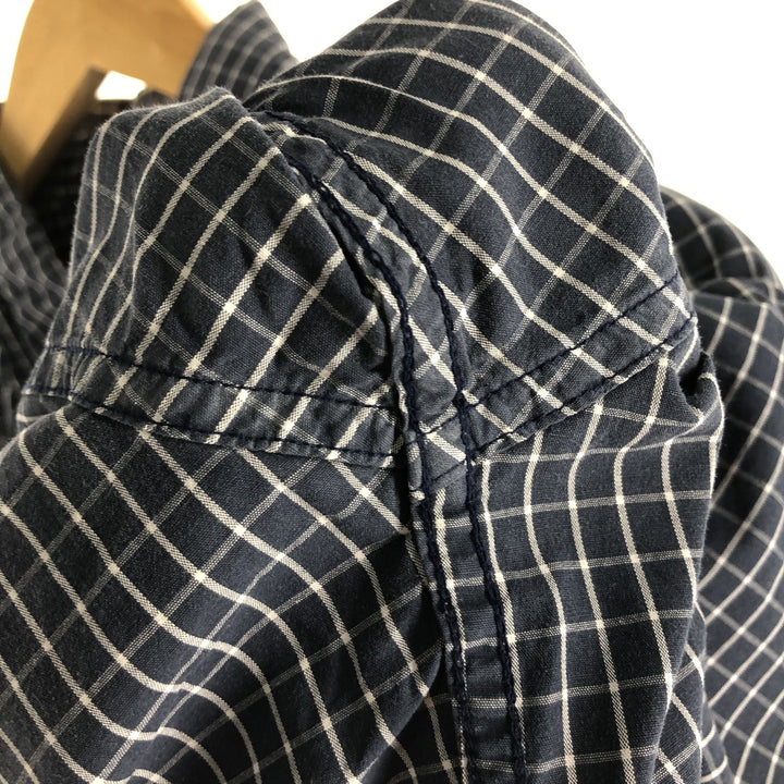 90'S Ralph Lauren CHAPS short sleeve button down check shirt men's size L vintage cotton white type Vintage Second Hand