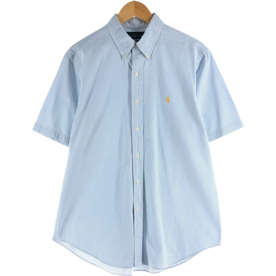 Ralph Lauren CLASSIC FIT Classic Fit Seersucker Short Sleeve Button Down Striped Shirt Men's L cotton white type Vintage Second Hand