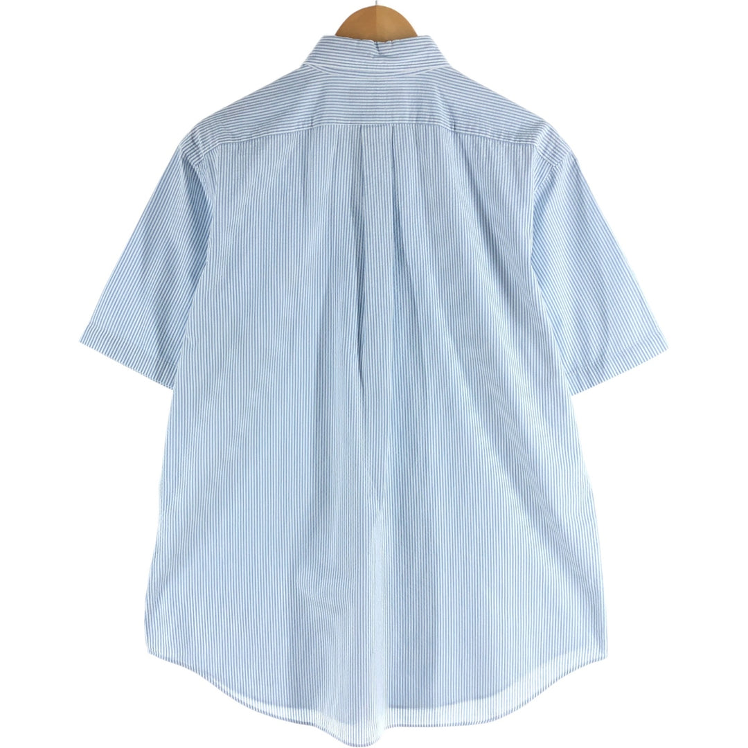 Ralph Lauren CLASSIC FIT Classic Fit Seersucker Short Sleeve Button Down Striped Shirt Men's L cotton white type Vintage Second Hand