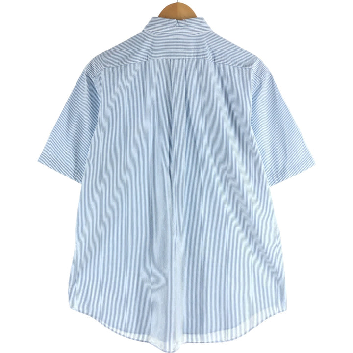 Ralph Lauren CLASSIC FIT Classic Fit Seersucker Short Sleeve Button Down Striped Shirt Men's L cotton white type Vintage Second Hand