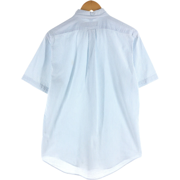 Ralph Lauren CLASSIC FIT Classic Fit Seersucker Short Sleeve Button Down Striped Shirt Men's M cotton white type Vintage Second Hand