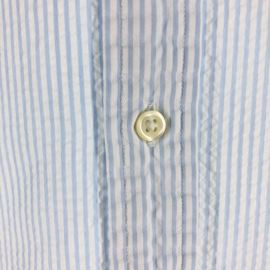 Ralph Lauren CLASSIC FIT Classic Fit Seersucker Short Sleeve Button Down Striped Shirt Men's M cotton white type Vintage Second Hand