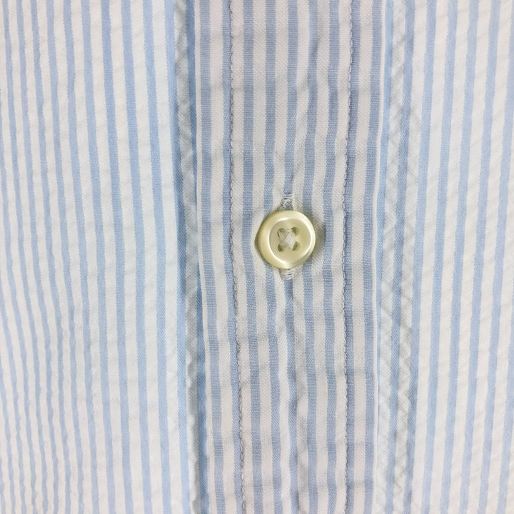 Ralph Lauren CLASSIC FIT Classic Fit Seersucker Short Sleeve Button Down Striped Shirt Men's M cotton white type Vintage Second Hand