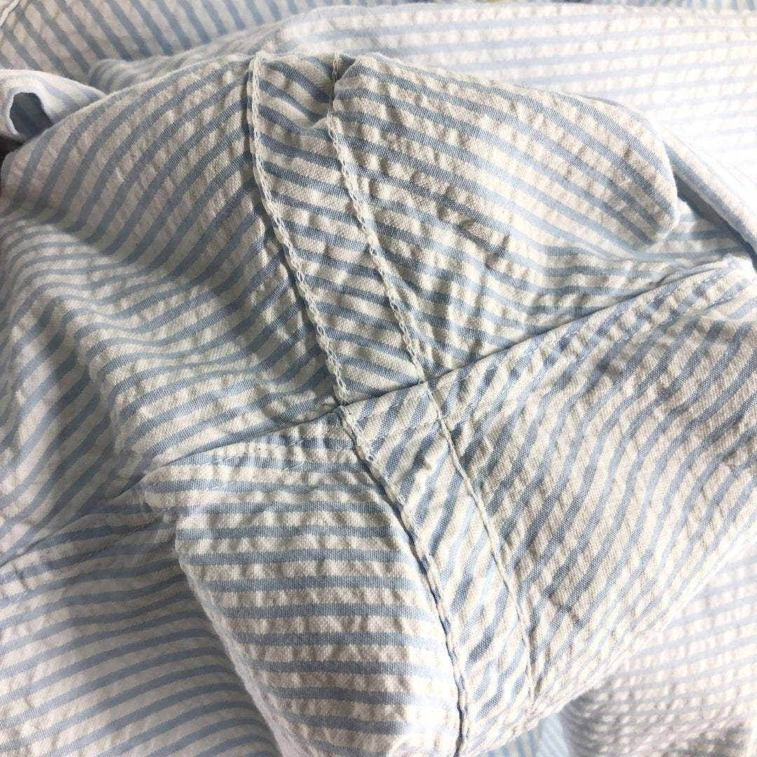Ralph Lauren CLASSIC FIT Classic Fit Seersucker Short Sleeve Button Down Striped Shirt Men's M cotton white type Vintage Second Hand