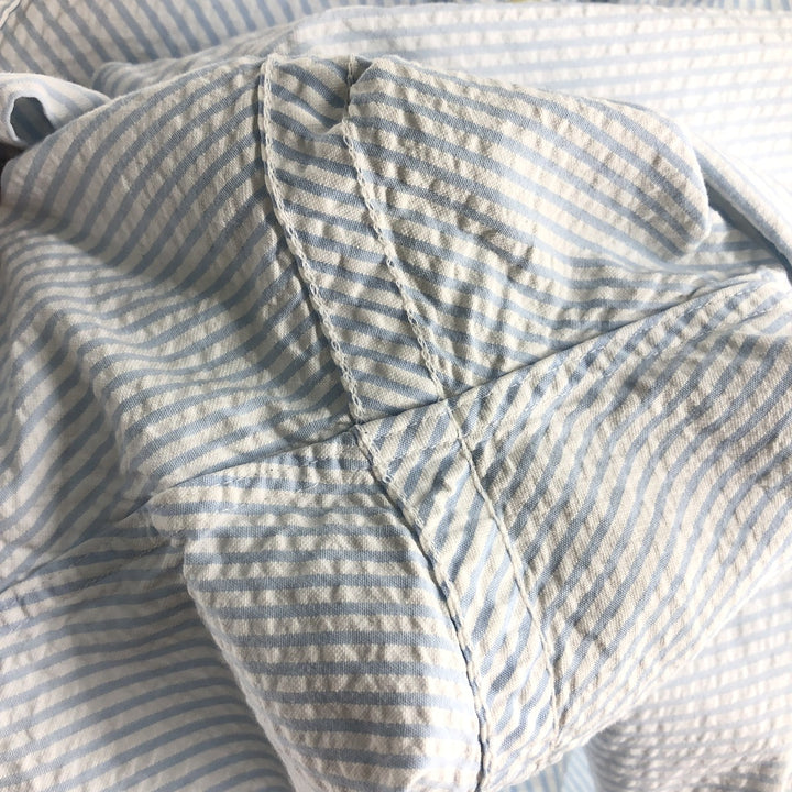Ralph Lauren CLASSIC FIT Classic Fit Seersucker Short Sleeve Button Down Striped Shirt Men's M cotton white type Vintage Second Hand
