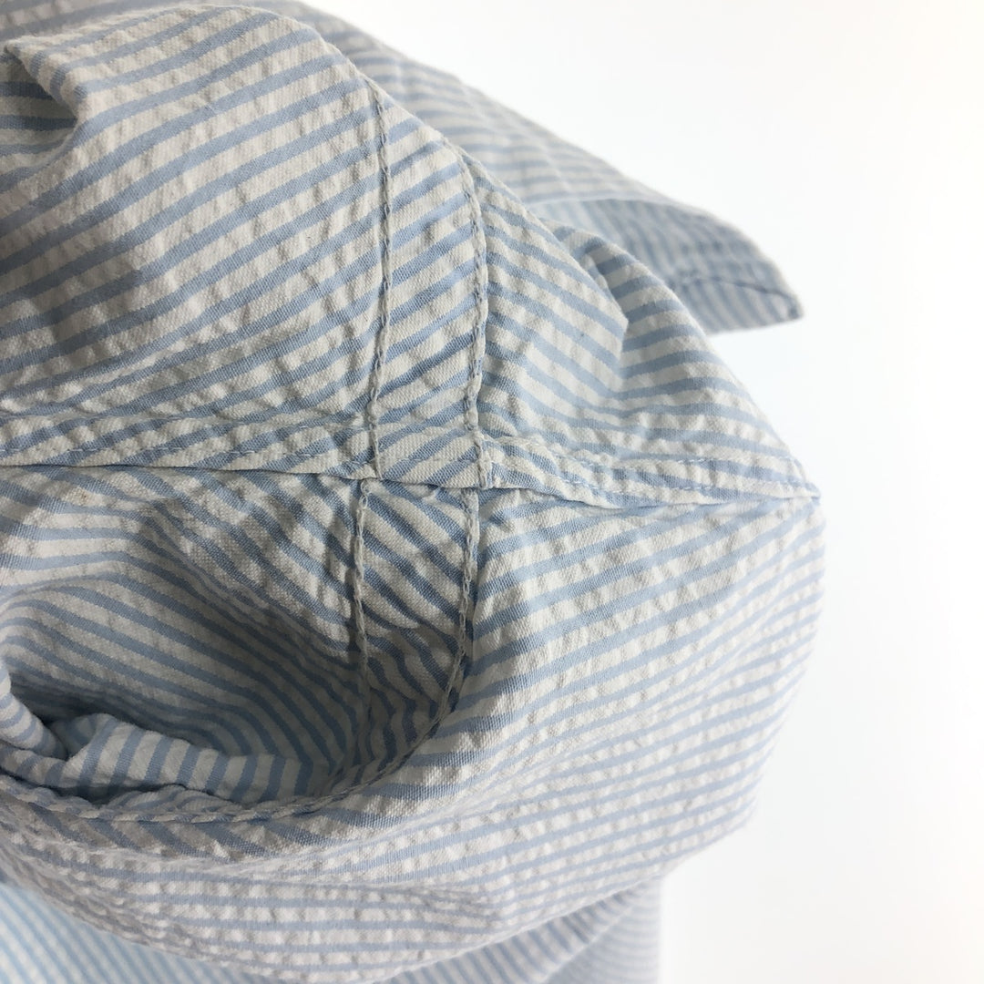 Ralph Lauren CLASSIC FIT Classic Fit Seersucker Short Sleeve Button Down Striped Shirt Men's M cotton white type Vintage Second Hand