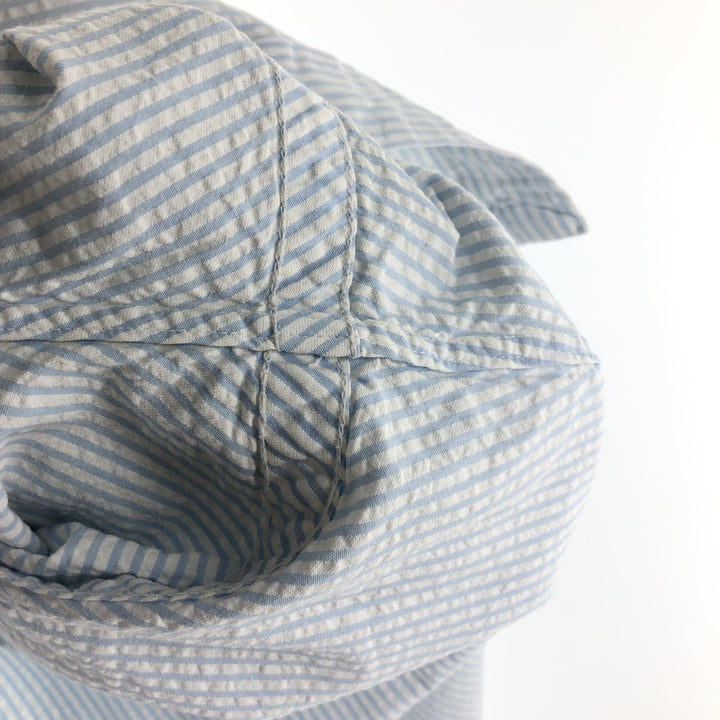 Ralph Lauren CLASSIC FIT Classic Fit Seersucker Short Sleeve Button Down Striped Shirt Men's M cotton white type Vintage Second Hand