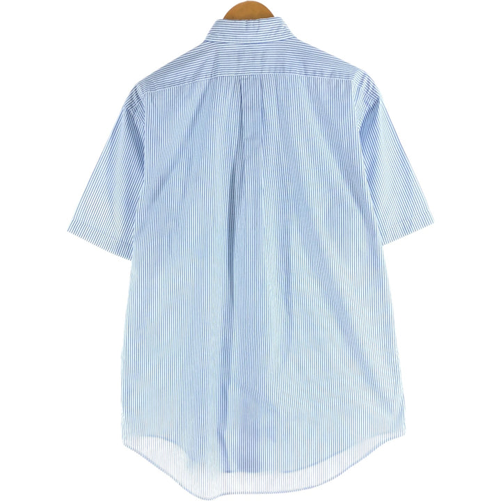 Ralph Lauren YARMOUTH short sleeve button down striped shirt, men's size M cotton white type Vintage Second Hand