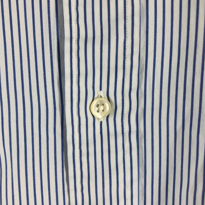 Ralph Lauren YARMOUTH short sleeve button down striped shirt, men's size M cotton white type Vintage Second Hand
