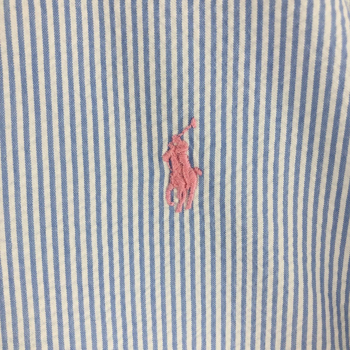 Ralph Lauren Seersucker Short Sleeve Button-Down Striped Shirt, Men's Size L cotton white type Vintage Second Hand