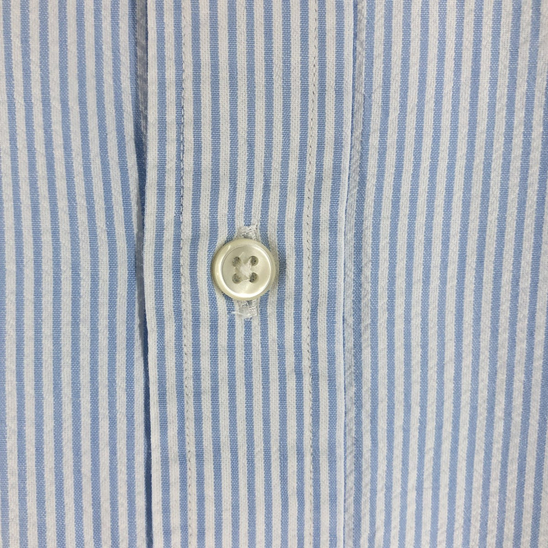 Ralph Lauren CLASSIC FIT Classic Fit Seersucker Short Sleeve Button Down Striped Shirt Men's XL cotton white type Vintage Second Hand