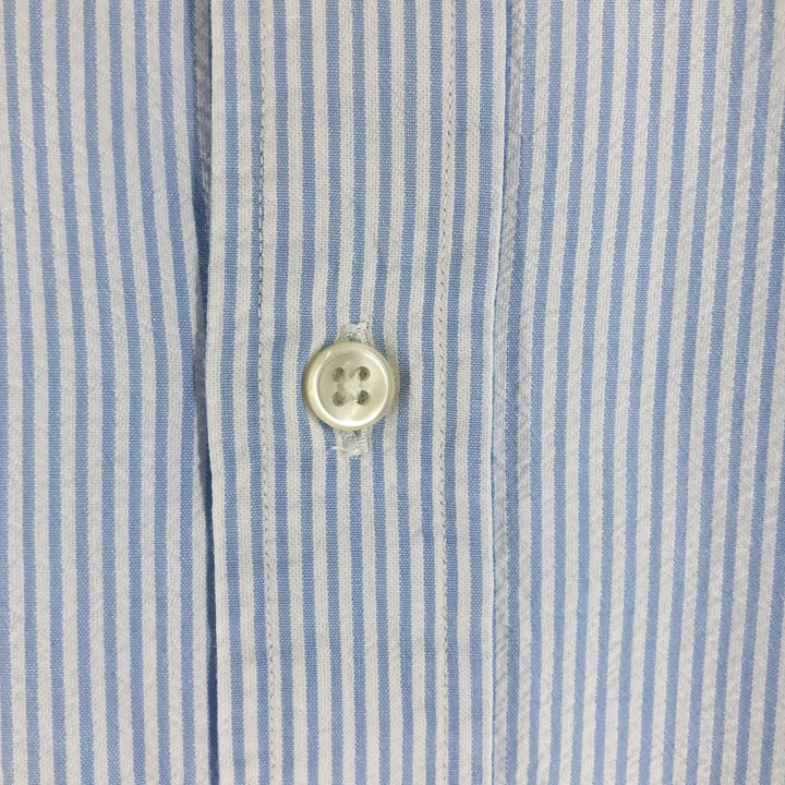 Ralph Lauren CLASSIC FIT Classic Fit Seersucker Short Sleeve Button Down Striped Shirt Men's XL cotton white type Vintage Second Hand