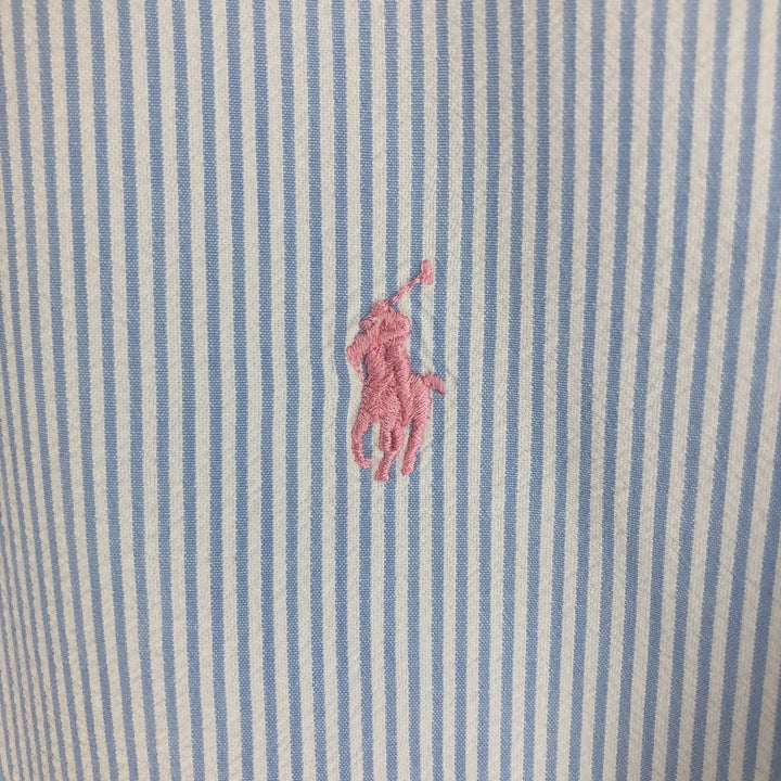 Ralph Lauren CLASSIC FIT Classic Fit Seersucker Short Sleeve Button Down Striped Shirt Men's XL cotton white type Vintage Second Hand