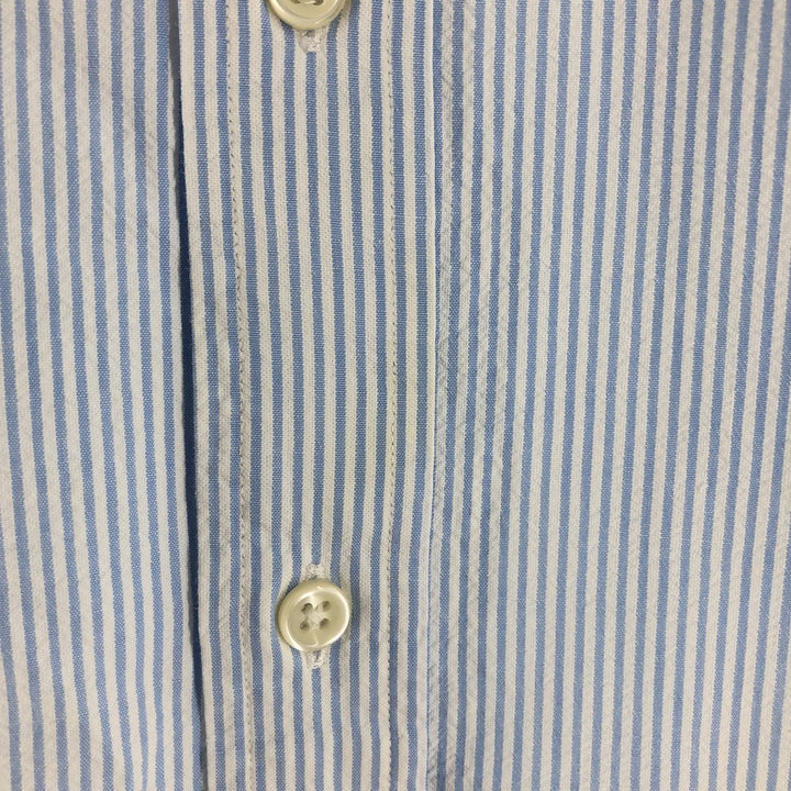 Ralph Lauren CLASSIC FIT Classic Fit Seersucker Short Sleeve Button Down Striped Shirt Men's XL cotton white type Vintage Second Hand