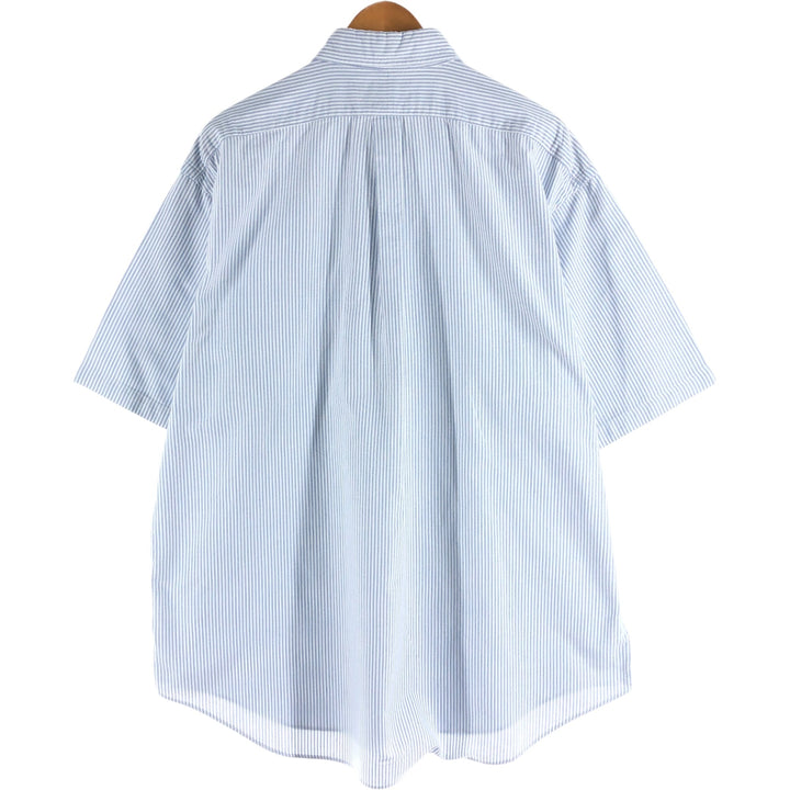 Ralph Lauren short sleeve button down striped shirt, men's XL size cotton white type Vintage Second Hand