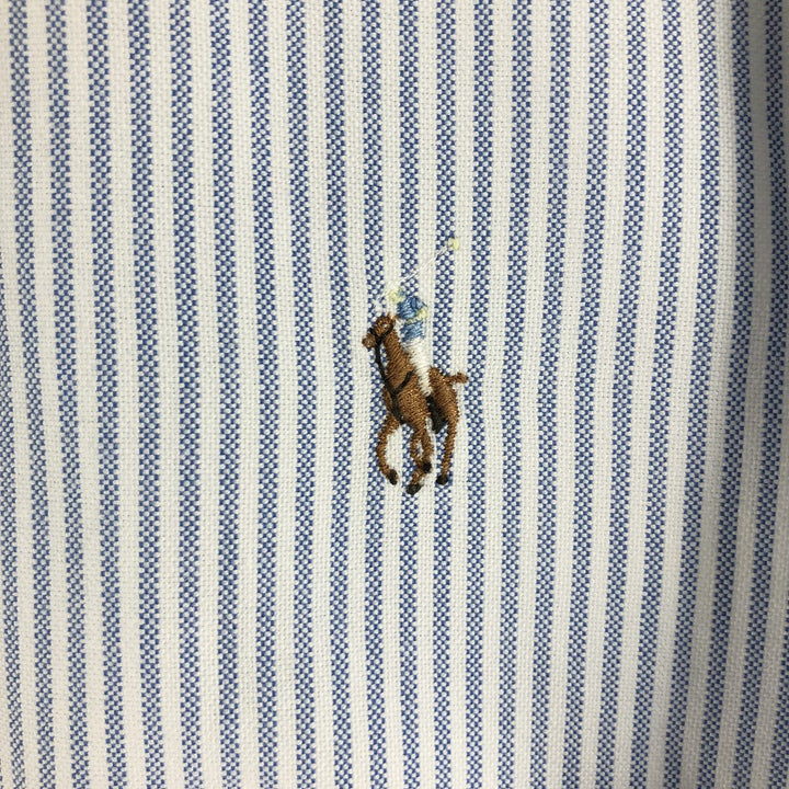 Ralph Lauren short sleeve button down striped shirt, men's XL size cotton white type Vintage Second Hand
