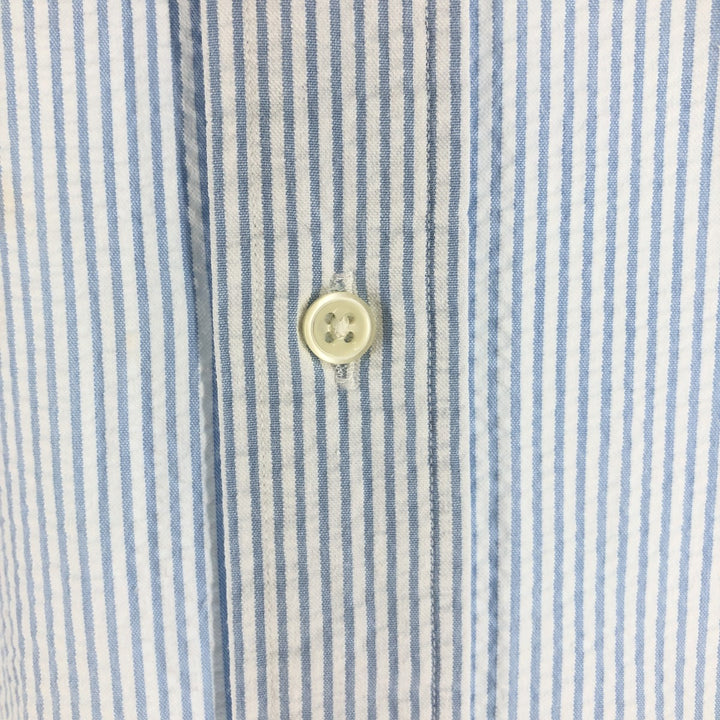 Ralph Lauren CLASSIC FIT Classic Fit Seersucker Short Sleeve Button Down Striped Shirt Men's XL cotton white type Vintage Second Hand