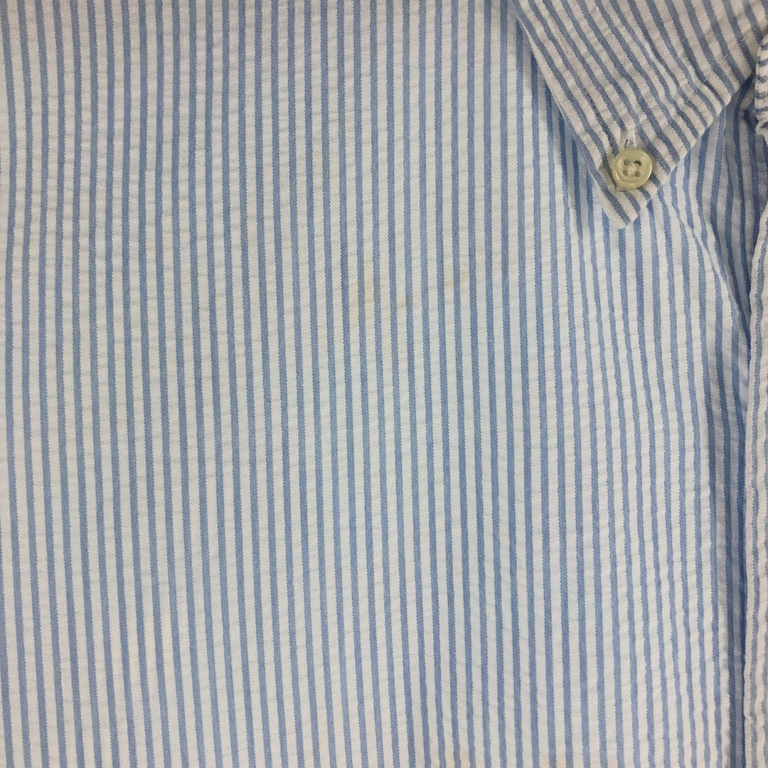 Ralph Lauren CLASSIC FIT Classic Fit Seersucker Short Sleeve Button Down Striped Shirt Men's XL cotton white type Vintage Second Hand