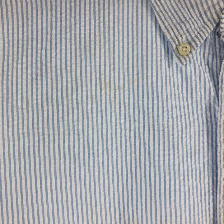 Ralph Lauren CLASSIC FIT Classic Fit Seersucker Short Sleeve Button Down Striped Shirt Men's XL cotton white type Vintage Second Hand
