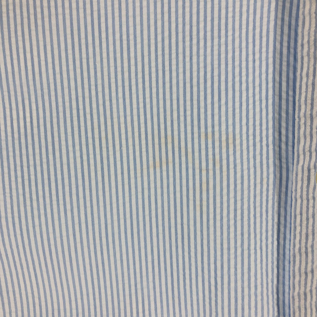 Ralph Lauren CLASSIC FIT Classic Fit Seersucker Short Sleeve Button Down Striped Shirt Men's XL cotton white type Vintage Second Hand