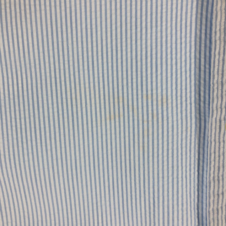 Ralph Lauren CLASSIC FIT Classic Fit Seersucker Short Sleeve Button Down Striped Shirt Men's XL cotton white type Vintage Second Hand