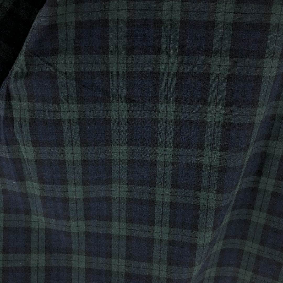 Brooks Brothers Est.1818 Blackwatch Check Long Sleeve Button-Down Check Shirt, Men's Size L cotton navy blue type Vintage Second Hand