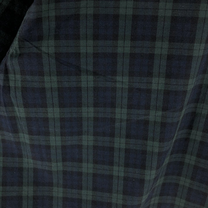 Brooks Brothers Est.1818 Blackwatch Check Long Sleeve Button-Down Check Shirt, Men's Size L cotton navy blue type Vintage Second Hand