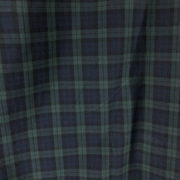 Brooks Brothers Est.1818 Blackwatch Check Long Sleeve Button-Down Check Shirt, Men's Size L cotton navy blue type Vintage Second Hand