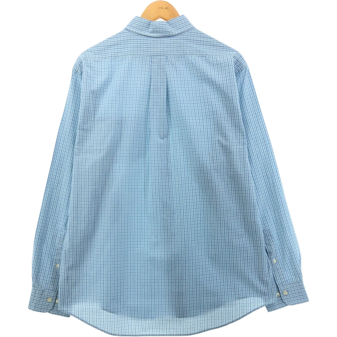 Brooks Brothers 1818 Long Sleeve Button-Down Check Shirt, Men's Size L cotton blue type Vintage Second Hand