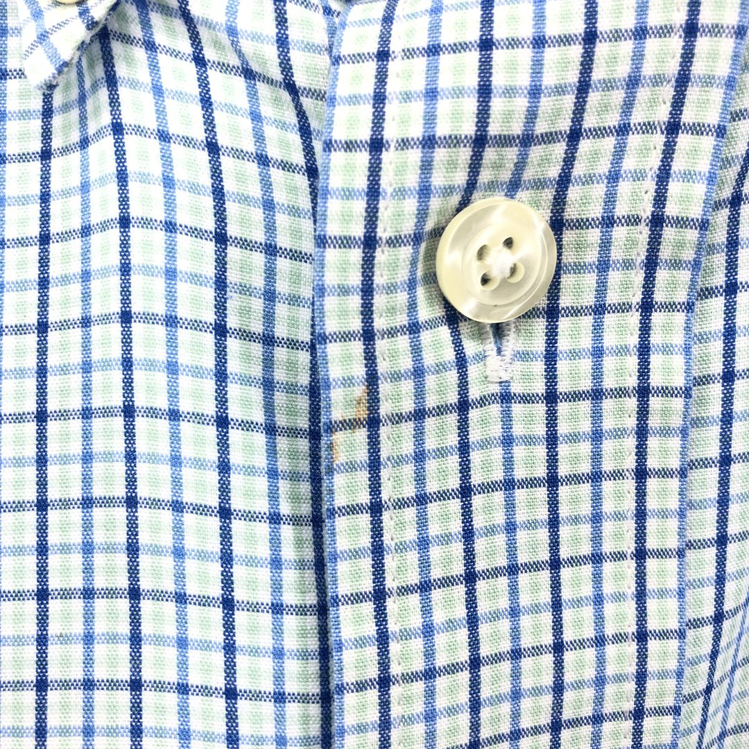 Brooks Brothers 1818 Long Sleeve Button-Down Check Shirt, Men's Size L cotton blue type Vintage Second Hand