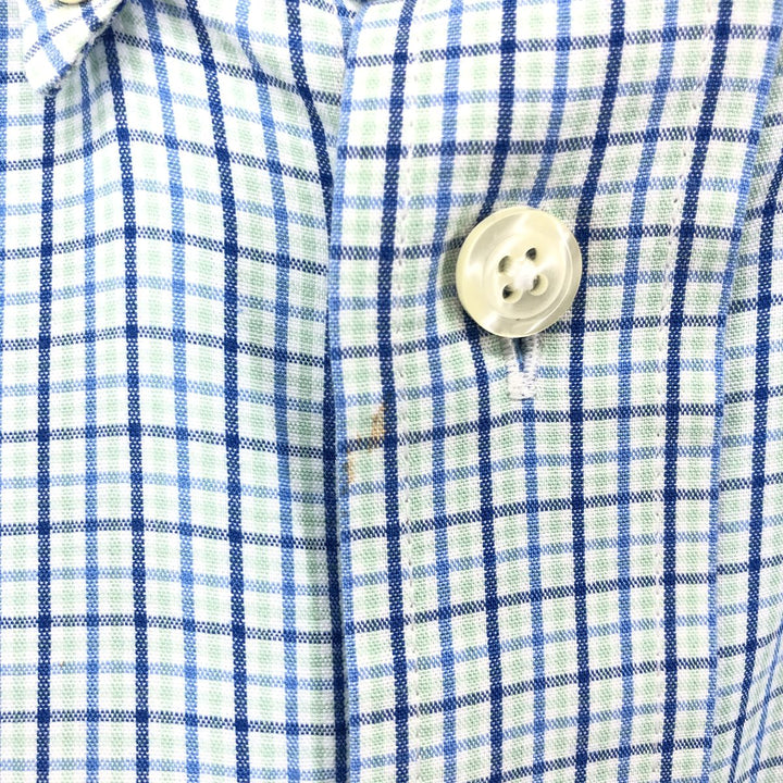 Brooks Brothers 1818 Long Sleeve Button-Down Check Shirt, Men's Size L cotton blue type Vintage Second Hand