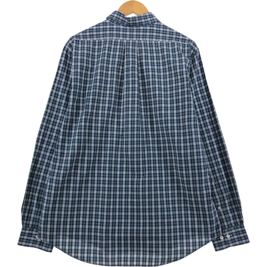Brooks Brothers 1818 Long Sleeve Button-Down Check Shirt, Men's Size L cotton blue type Vintage Second Hand