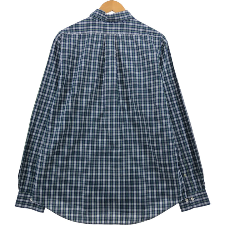 Brooks Brothers 1818 Long Sleeve Button-Down Check Shirt, Men's Size L cotton blue type Vintage Second Hand